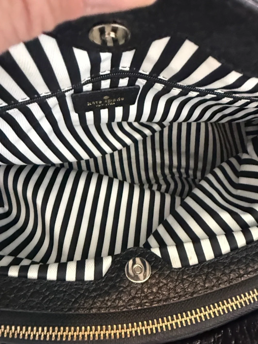 kate spade Southport Sloan Black Pebbled Leather Satchel ✨ - Picture 8 of 14